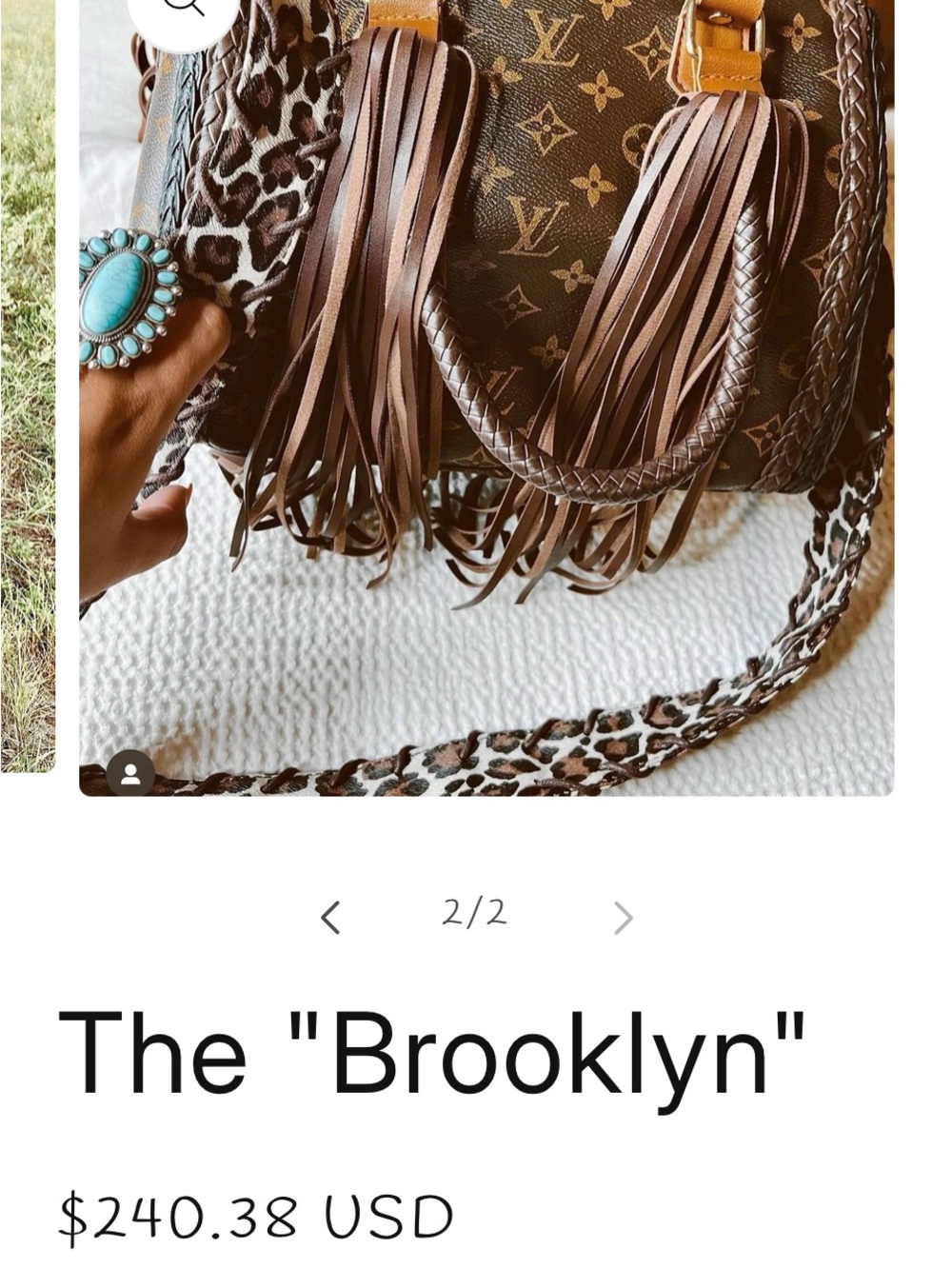 Louis Vuitton-Inspired Brown Fringe Shoulder Bag